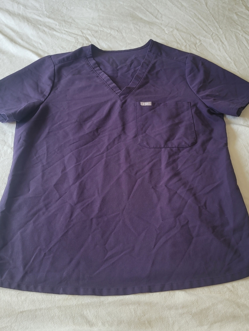 FIGS Catarina One-Pocket Scrub Top Women's Large Purple Medical Dental Nurse